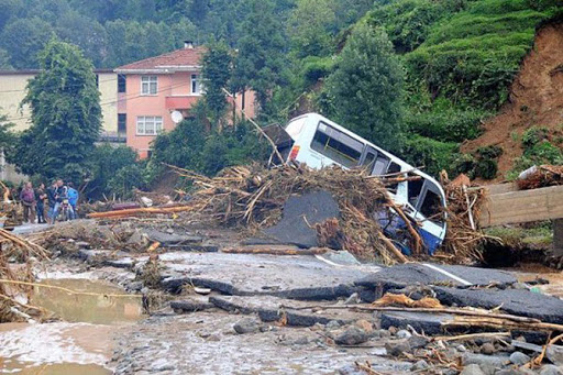 SEL İKİZDERE'DE TAŞKINLIK YAPTI: RİZE ERZURUM YOLU KAPANDI